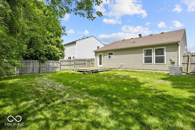 11821 Wapiti Way, Noblesville, IN 46060 - back of property featuring a deck and central air condition unit