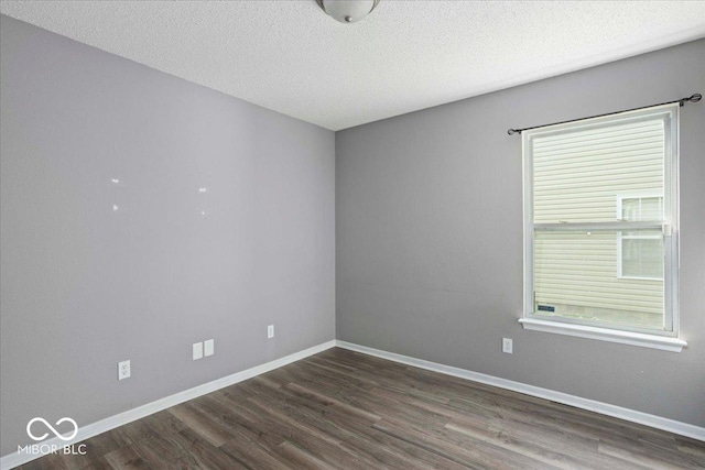 11821 Wapiti Way, Noblesville, IN 46060 - empty room featuring dark wood finished floors, baseboards, healthy amount of natural light, and a textured ceiling