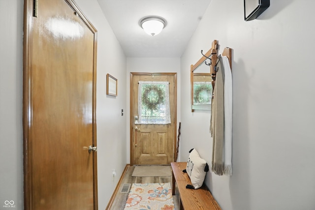 1712 S Flatrock River Rd, Rushville, IN 46173 - entryway with wood finished floors and baseboards