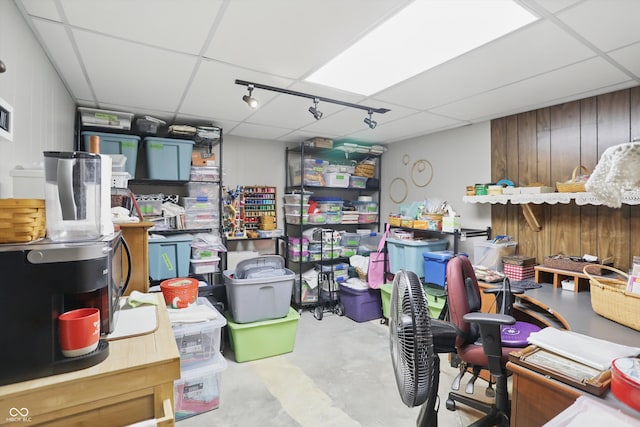1712 S Flatrock River Rd, Rushville, IN 46173 - miscellaneous room with a drop ceiling and concrete floors
