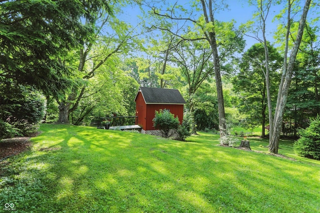1712 S Flatrock River Rd, Rushville, IN 46173 - view of grassy yard with a wooded view
