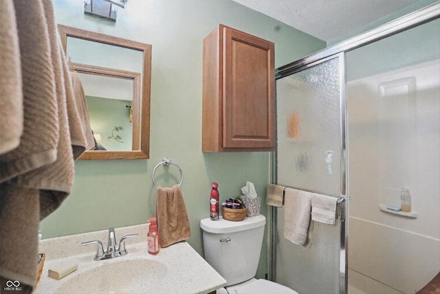 1712 S Flatrock River Rd, Rushville, IN 46173 - full bath with toilet, a stall shower, and vanity