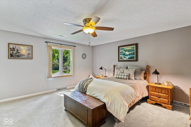 3479 Sugar Loaf Ct, Carmel, IN 46033 - bedroom with carpet floors, ceiling fan, and a textured ceiling