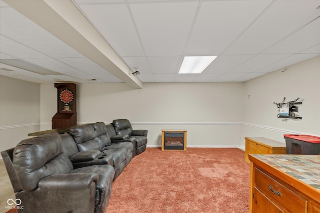 3479 Sugar Loaf Ct, Carmel, IN 46033 - living room featuring a paneled ceiling and carpet flooring