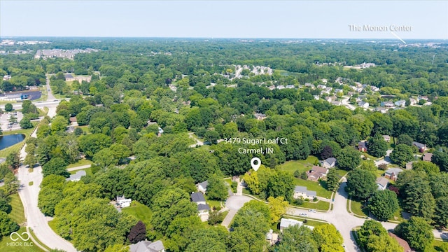 3479 Sugar Loaf Ct, Carmel, IN 46033 - aerial view of a large body of water and a heavily wooded area