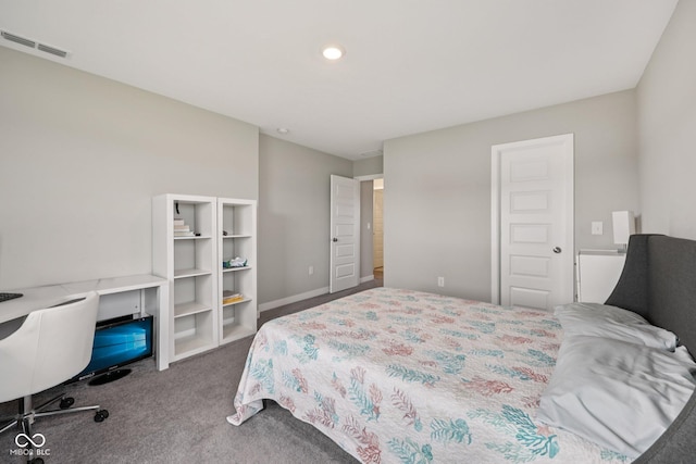 15418 Tattersalls Ln, Fishers, IN 46040 - carpeted bedroom featuring baseboards and recessed lighting