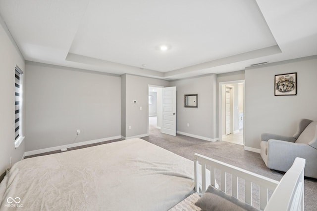 15418 Tattersalls Ln, Fishers, IN 46040 - carpeted bedroom with a raised ceiling and baseboards