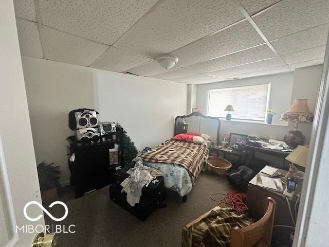 162 N Gladstone Ave, Columbus, IN 47201 - carpeted bedroom with a drop ceiling