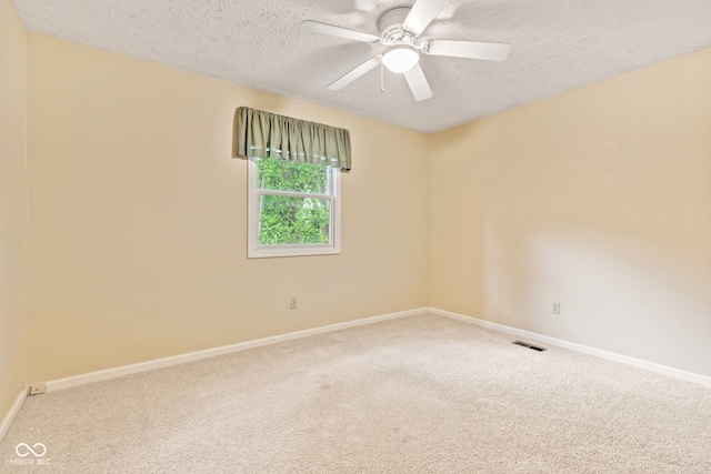 8934 Pinyon Ct, Indianapolis, IN 46260 - carpeted empty room featuring a textured ceiling, baseboards, and a ceiling fan