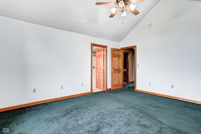 7333 State Road 42, Martinsville, IN 46151 - carpeted spare room with ceiling fan, baseboards, and lofted ceiling