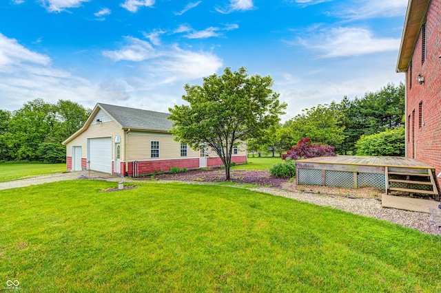 7333 State Road 42, Martinsville, IN 46151 - view of grassy yard with dirt driveway and a wooden deck