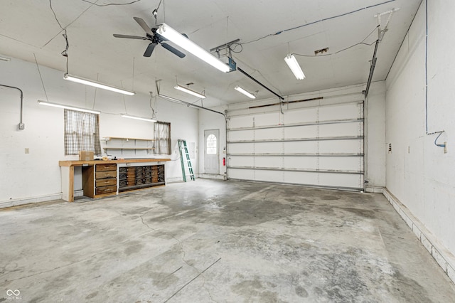 7333 State Road 42, Martinsville, IN 46151 - garage with ceiling fan and a workshop area