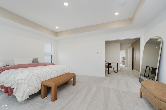 1510 Stonehaven Dr, Westfield, IN 46074 - bedroom featuring baseboards, light carpet, recessed lighting, and arched walkways