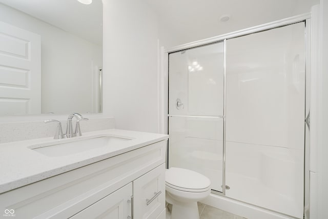 1510 Stonehaven Dr, Westfield, IN 46074 - full bathroom with vanity, a shower stall, and toilet