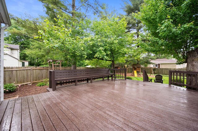 6020 Gladden Dr, Indianapolis, IN 46220 - wooden deck with a fenced backyard