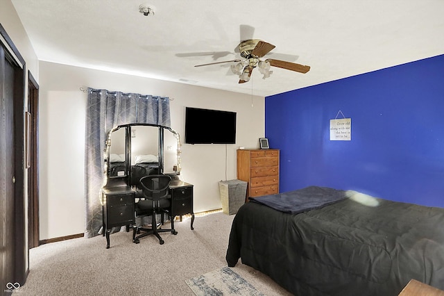200 Forum Dr, Whiteland, IN 46184 - carpeted bedroom featuring ceiling fan and a closet