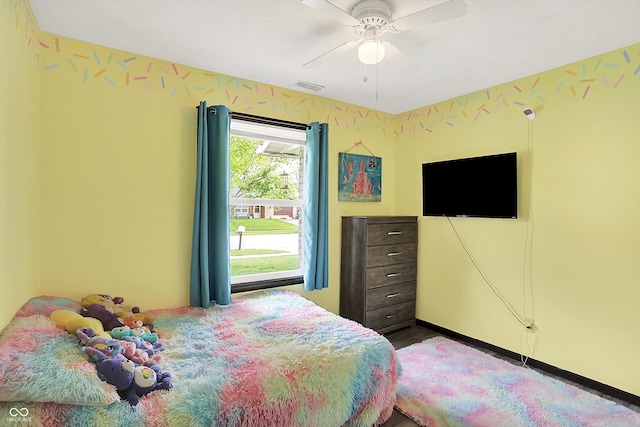 200 Forum Dr, Whiteland, IN 46184 - bedroom featuring wood finished floors and ceiling fan