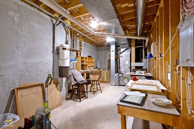8723 Bergeson Dr, Indianapolis, IN 46278 - unfinished basement featuring heating unit