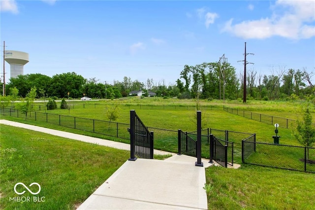 14350 Ludwell Ct, Fishers, IN 46037 - view of yard featuring a dog friendly area, a gate, and a view of rural / pastoral area