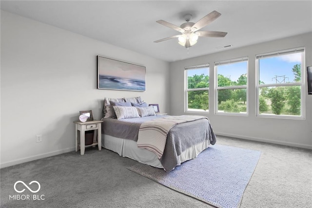 14350 Ludwell Ct, Fishers, IN 46037 - bedroom with carpet floors, baseboards, and a ceiling fan