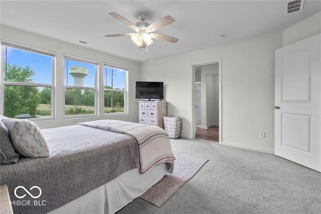 14350 Ludwell Ct, Fishers, IN 46037 - bedroom with carpet floors, baseboards, and a ceiling fan