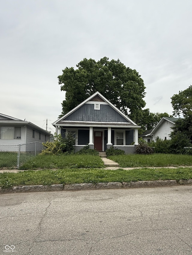 view of front of property with a porch