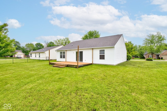 8684 Captain Dr, Avon, IN 46123 - rear view of house with a deck and roof with shingles