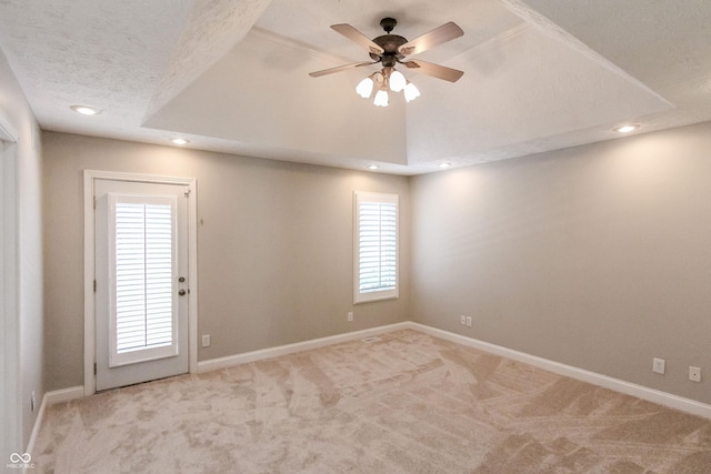 7093 Republic Ln, Indianapolis, IN 46259 - spare room with a ceiling fan, light colored carpet, baseboards, recessed lighting, and a textured ceiling