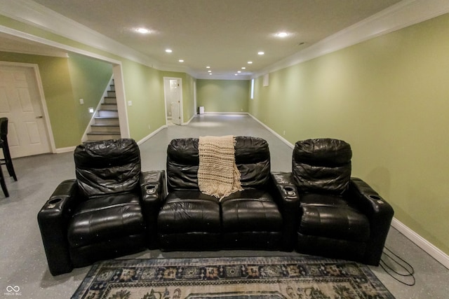 7093 Republic Ln, Indianapolis, IN 46259 - home theater featuring recessed lighting, baseboards, and ornamental molding