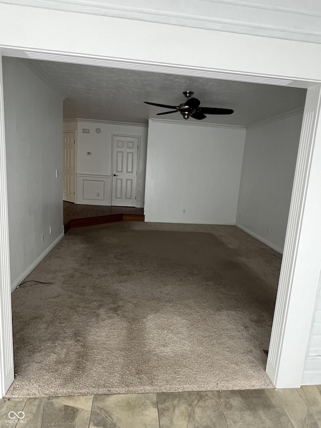 213 Golf Ct, Greenwood, IN 46143 - unfurnished living room with carpet and ceiling fan