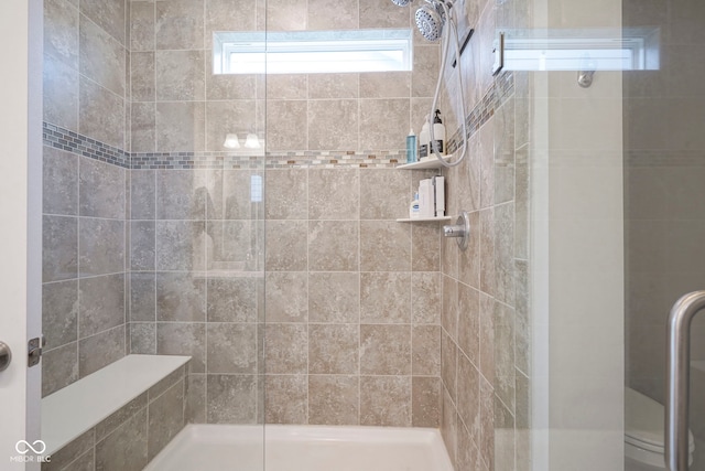 19144 Goins Blvd, Westfield, IN 46074 - bathroom featuring tiled shower and toilet