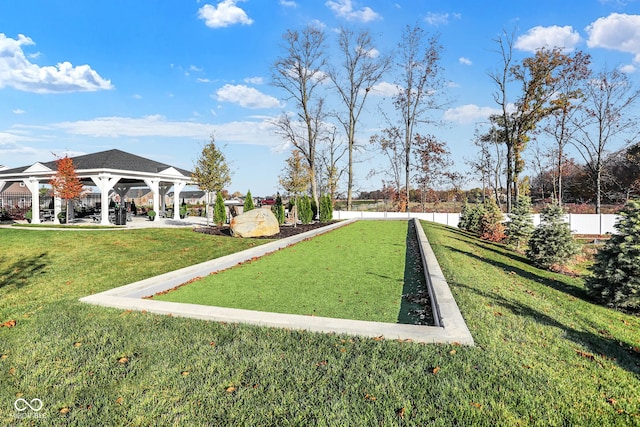 19144 Goins Blvd, Westfield, IN 46074 - view of community featuring a bocce ball area, a gazebo, and a lawn