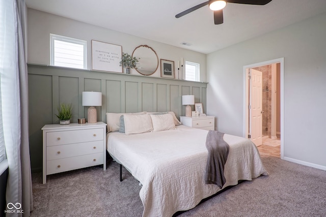 19144 Goins Blvd, Westfield, IN 46074 - bedroom featuring carpet flooring, connected bathroom, and a ceiling fan
