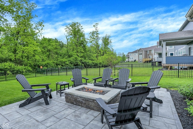 4602 Hayward Way, Westfield, IN 46062 - view of patio with a fire pit