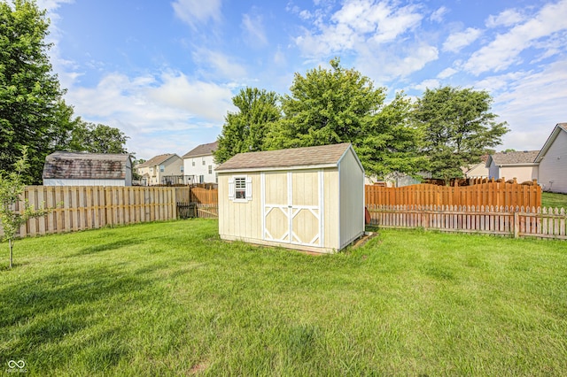 1306 Flat Wood Ct, Brownsburg, IN 46112 - fenced backyard with a shed and a residential view