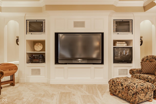 4930 Benthaven Dr E, Bargersville, IN 46106 - detailed view of built in shelves, crown molding, and carpet