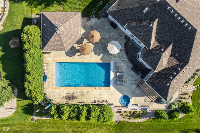 4930 Benthaven Dr E, Bargersville, IN 46106 - drone / aerial view of a pool area
