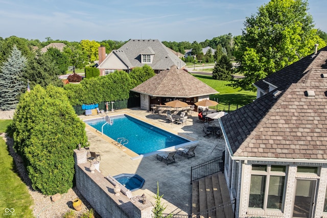4930 Benthaven Dr E, Bargersville, IN 46106 - view of swimming pool with outdoor dining area and a patio area