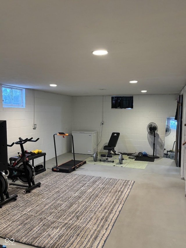 3031 W 18th St, Indianapolis, IN 46222 - workout area featuring concrete block wall