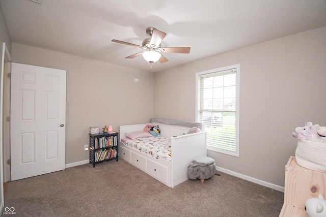 60 Bittersweet Ct, Seymour, IN 47274 - carpeted bedroom featuring baseboards and a ceiling fan