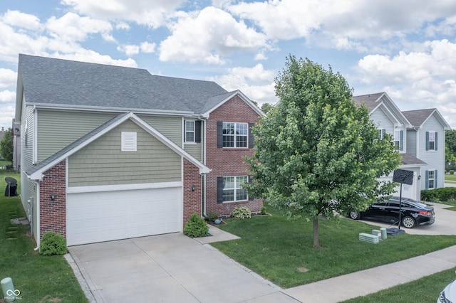 935 Northwich Ave, Westfield, IN 46074 - traditional-style home featuring brick siding, driveway, a front lawn, a garage, and roof with shingles