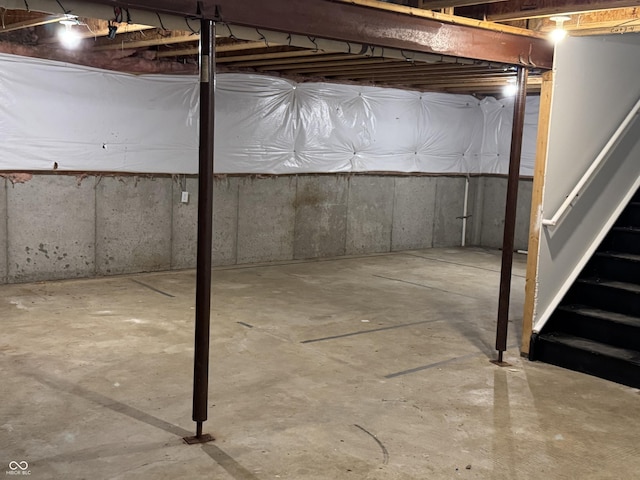 8939 Newchurch Blvd, Indianapolis, IN 46231 - unfinished below grade area featuring stairway