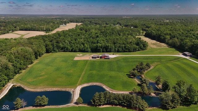 10104 E 850 S, Elizabethtown, IN 47232 - bird's eye view of a heavily wooded area and a large body of water