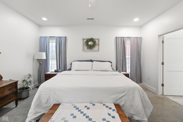 10104 E 850 S, Elizabethtown, IN 47232 - bedroom featuring finished concrete flooring, baseboards, and recessed lighting
