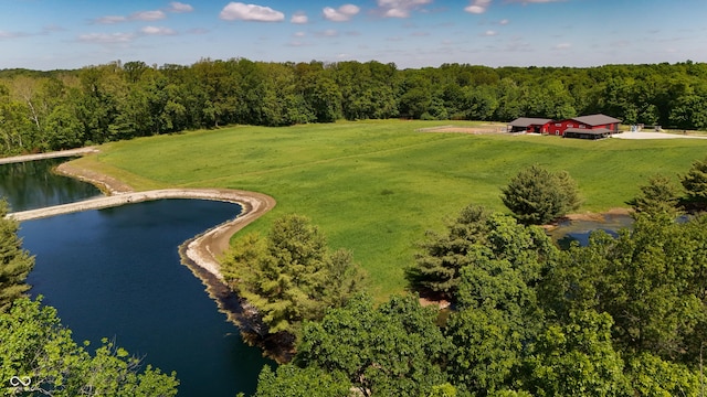 10104 E 850 S, Elizabethtown, IN 47232 - aerial view of property and surrounding area featuring a large body of water and a heavily wooded area