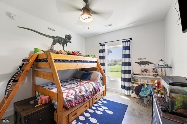 10104 E 850 S, Elizabethtown, IN 47232 - bedroom with concrete flooring and ceiling fan