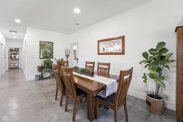 10104 E 850 S, Elizabethtown, IN 47232 - dining room with finished concrete floors, baseboards, and recessed lighting