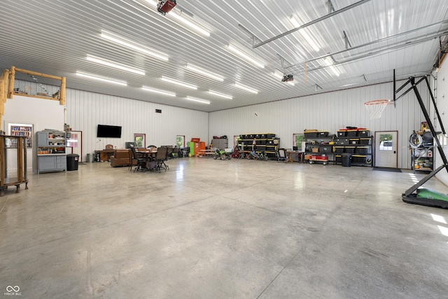 10104 E 850 S, Elizabethtown, IN 47232 - garage with a workshop area and metal wall