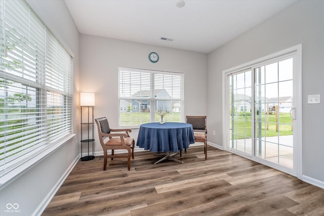 5304 Maywood Dr, Whitestown, IN 46075 - dining area featuring healthy amount of natural light, wood finished floors, and baseboards