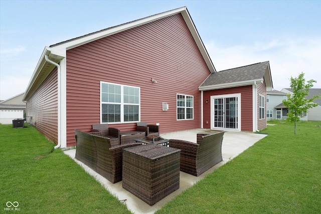 5304 Maywood Dr, Whitestown, IN 46075 - rear view of property with a patio area, cooling unit, and a yard